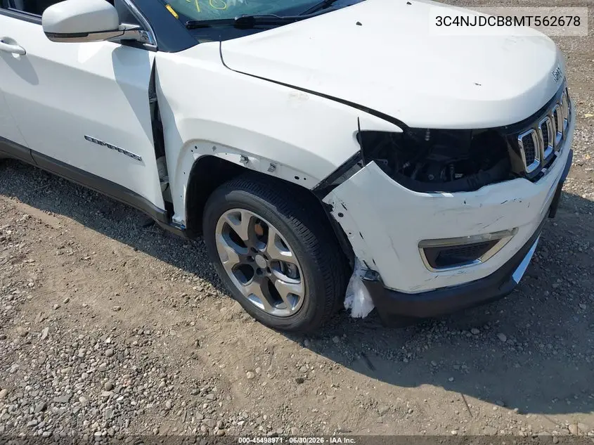 2021 Jeep Compass Limited 4X4 VIN: 3C4NJDCB8MT562678 Lot: 45498971