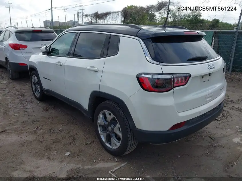 2021 Jeep Compass Limited Fwd VIN: 3C4NJCCB5MT561224 Lot: 45668063