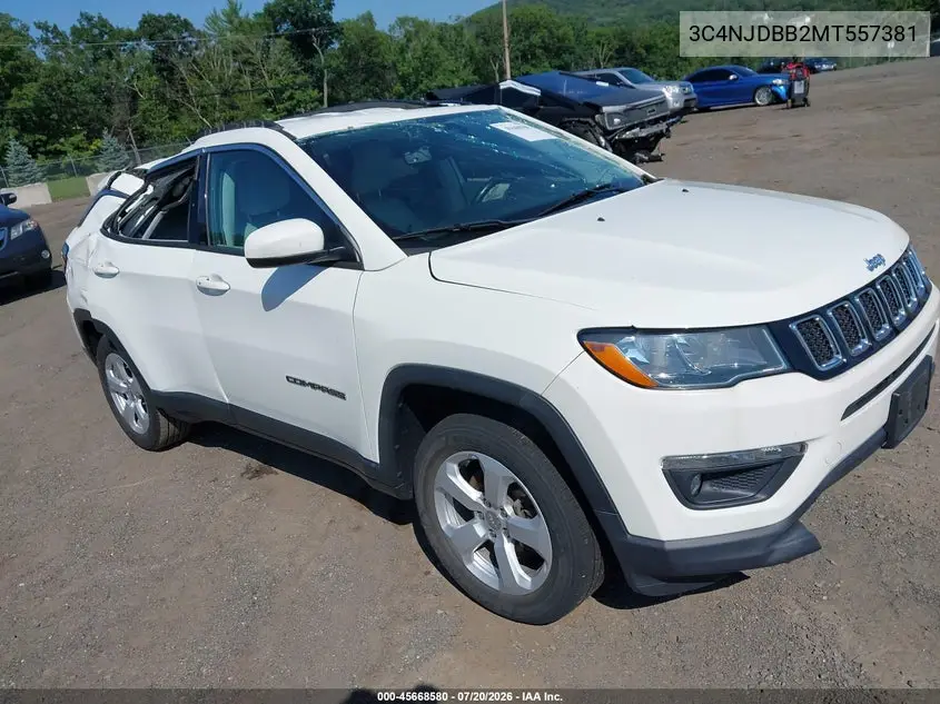 2021 Jeep Compass Latitude 4X4 VIN: 3C4NJDBB2MT557381 Lot: 45668580