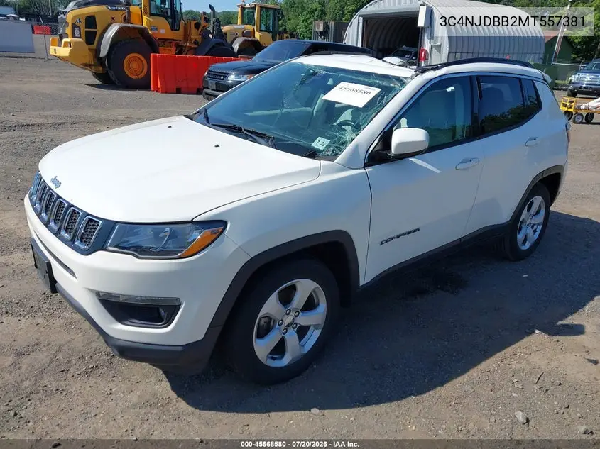2021 Jeep Compass Latitude 4X4 VIN: 3C4NJDBB2MT557381 Lot: 45668580