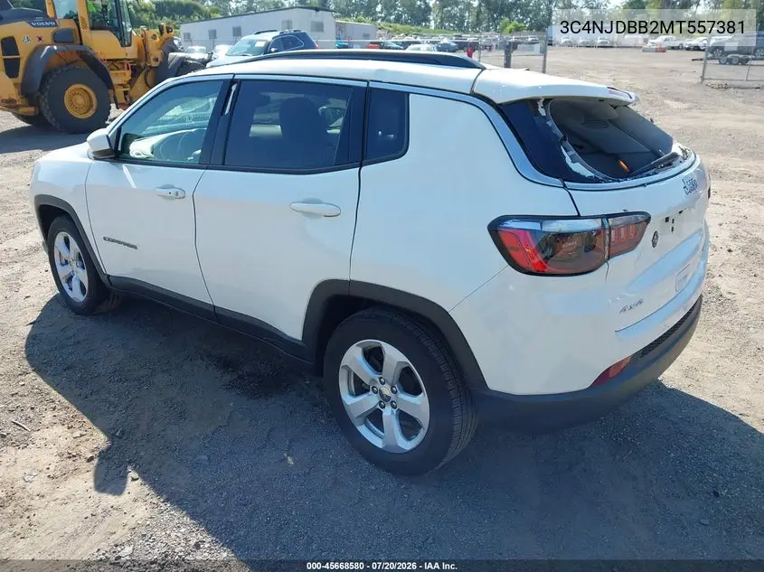 2021 Jeep Compass Latitude 4X4 VIN: 3C4NJDBB2MT557381 Lot: 45668580