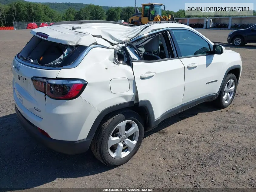 2021 Jeep Compass Latitude 4X4 VIN: 3C4NJDBB2MT557381 Lot: 45668580