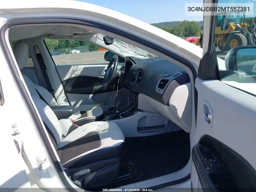 2021 Jeep Compass Latitude 4X4 VIN: 3C4NJDBB2MT557381 Lot: 45668580
