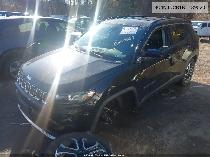 3C4NJDCB1NT189520 2022 Jeep Compass Limited 4X4