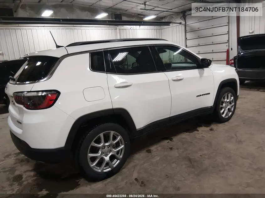 2022 Jeep Compass Latitude Lux 4X4 VIN: 3C4NJDFB7NT184706 Lot: 45422259