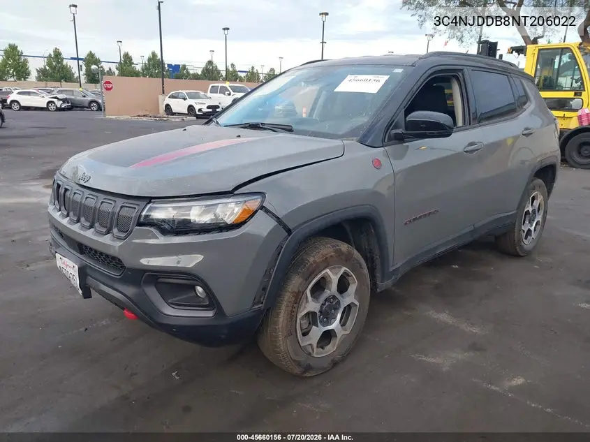 2022 Jeep Compass Trailhawk 4X4 VIN: 3C4NJDDB8NT206022 Lot: 45660156