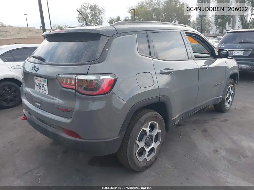 2022 Jeep Compass Trailhawk 4X4 VIN: 3C4NJDDB8NT206022 Lot: 45660156