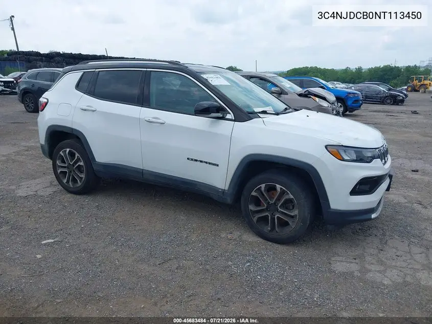 2022 Jeep Compass Limited 4X4 VIN: 3C4NJDCB0NT113450 Lot: 45683484