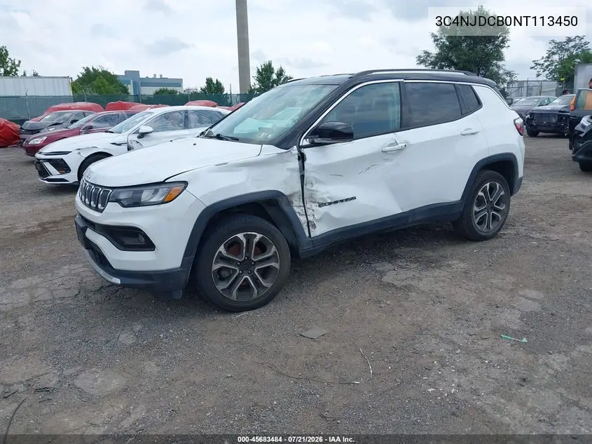 2022 Jeep Compass Limited 4X4 VIN: 3C4NJDCB0NT113450 Lot: 45683484