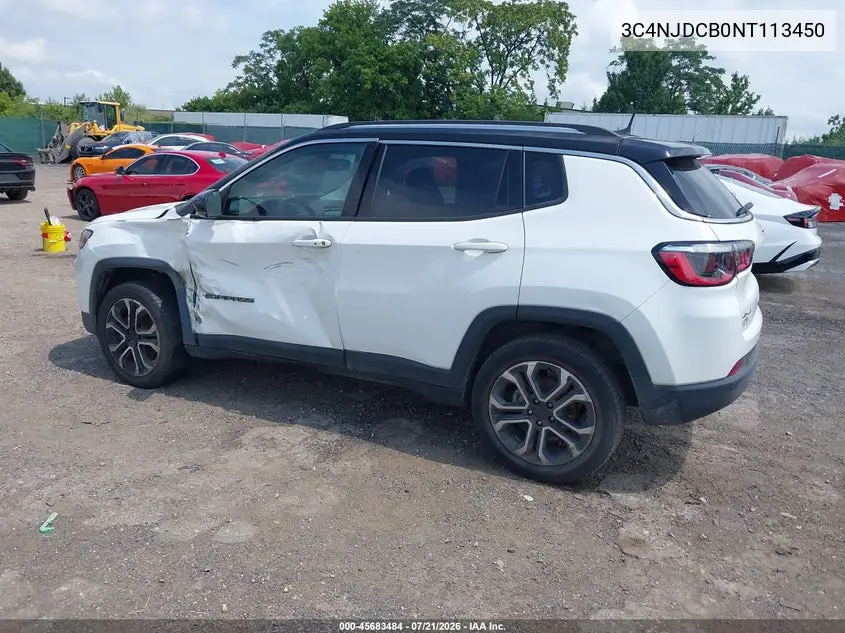2022 Jeep Compass Limited 4X4 VIN: 3C4NJDCB0NT113450 Lot: 45683484