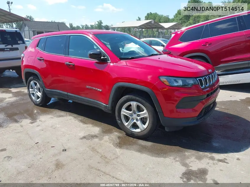 2023 Jeep Compass Sport 4X4 VIN: 3C4NJDAN0PT514514 Lot: 45387769
