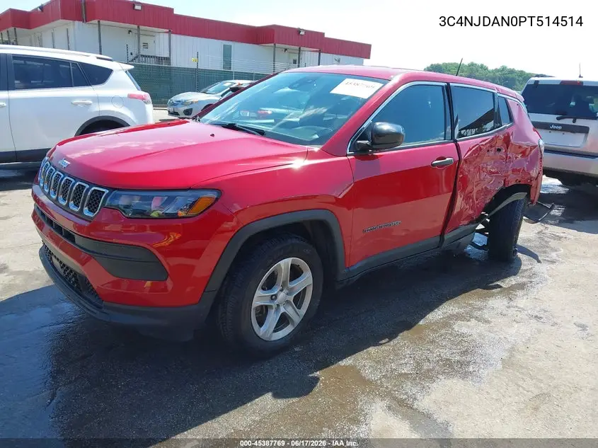 2023 Jeep Compass Sport 4X4 VIN: 3C4NJDAN0PT514514 Lot: 45387769