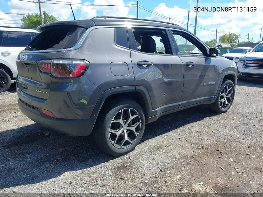 2024 Jeep Compass Limited 4X4 VIN: 3C4NJDCN8RT131159 Lot: 45428429