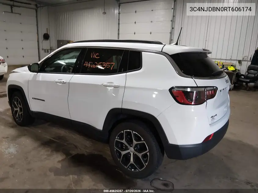 2024 Jeep Compass Latitude 4X4 VIN: 3C4NJDBN0RT606174 Lot: 45625357