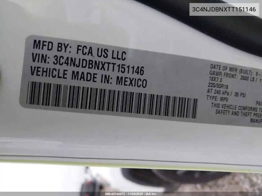3C4NJDBNXTT151146 2026 Jeep Compass Latitude
