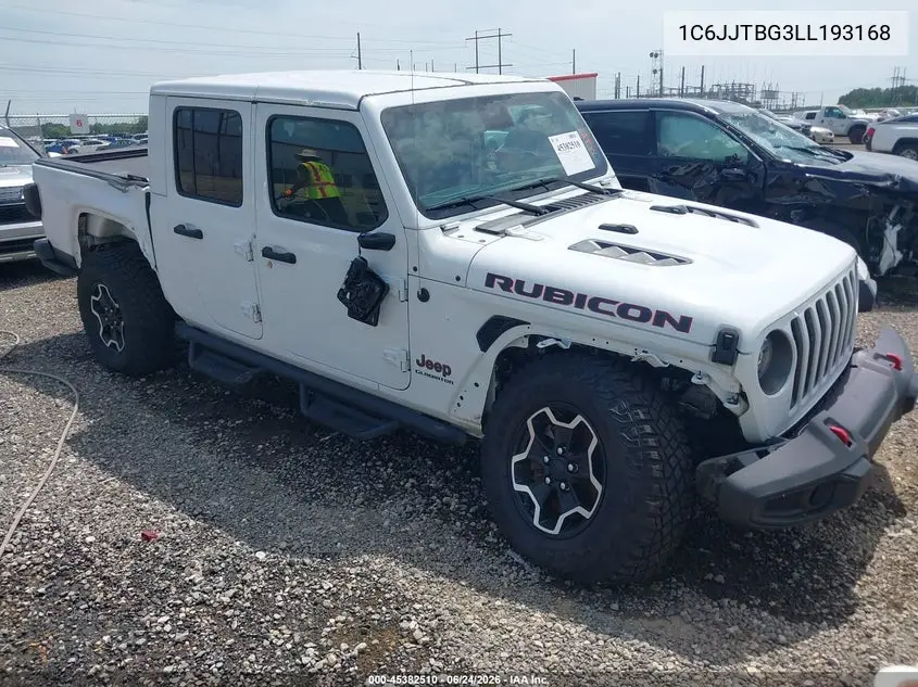 2020 Jeep Gladiator Rubicon 4X4 VIN: 1C6JJTBG3LL193168 Lot: 45382510