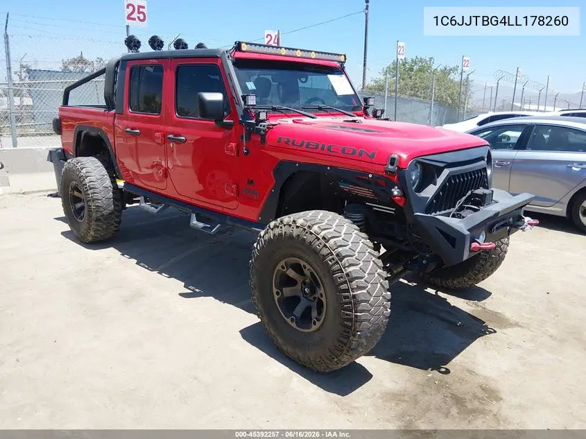 2020 Jeep Gladiator Rubicon 4X4 VIN: 1C6JJTBG4LL178260 Lot: 45392257