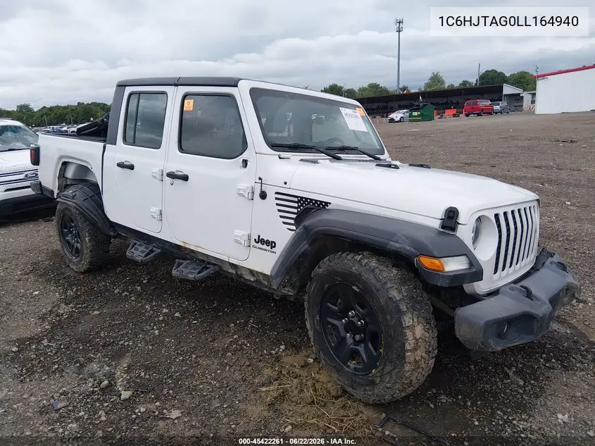 2020 Jeep Gladiator Sport 4X4 VIN: 1C6HJTAG0LL164940 Lot: 45422261