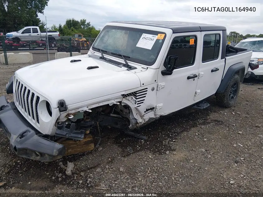 2020 Jeep Gladiator Sport 4X4 VIN: 1C6HJTAG0LL164940 Lot: 45422261