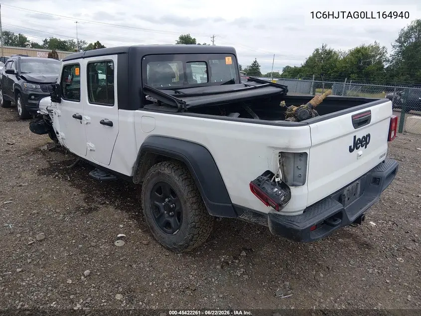 2020 Jeep Gladiator Sport 4X4 VIN: 1C6HJTAG0LL164940 Lot: 45422261