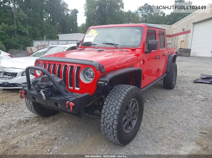 2020 Jeep Gladiator Overland 4X4 VIN: 1C6HJTFG0LL103449 Lot: 45442643