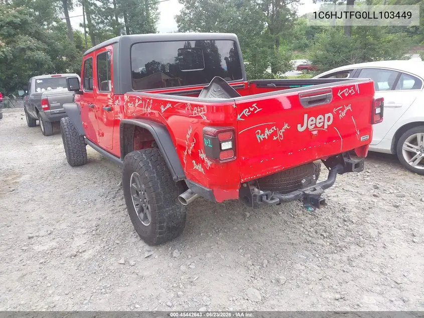 2020 Jeep Gladiator Overland 4X4 VIN: 1C6HJTFG0LL103449 Lot: 45442643