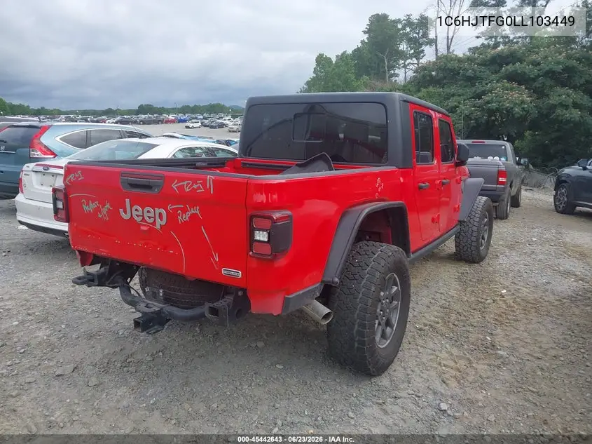 2020 Jeep Gladiator Overland 4X4 VIN: 1C6HJTFG0LL103449 Lot: 45442643