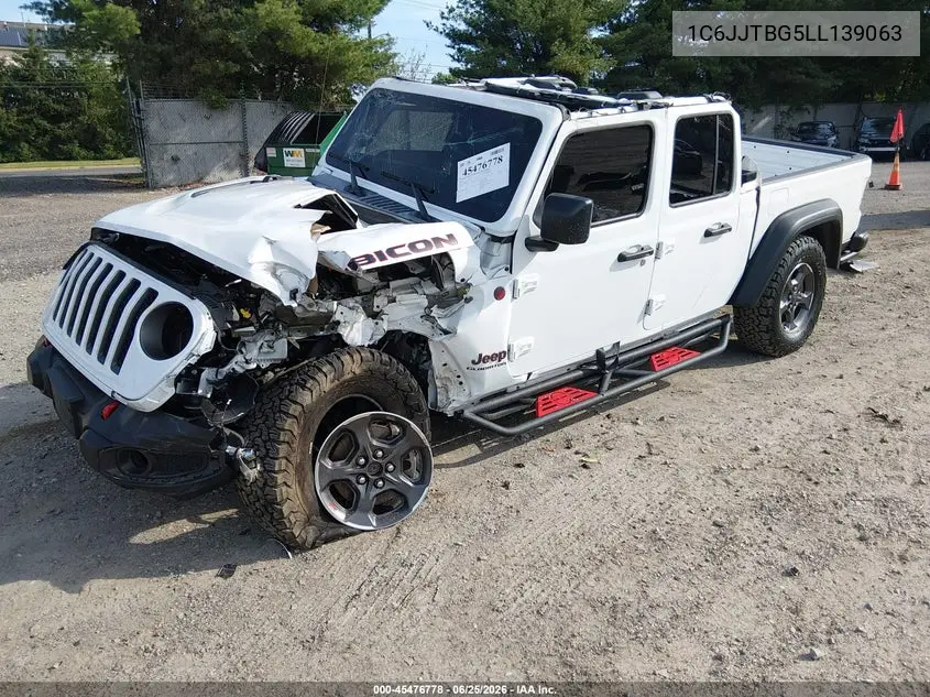 2020 Jeep Gladiator Rubicon 4X4 VIN: 1C6JJTBG5LL139063 Lot: 45476778