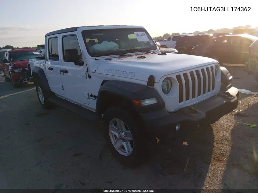 2020 Jeep Gladiator Sport S 4X4 VIN: 1C6HJTAG3LL174362 Lot: 45550507