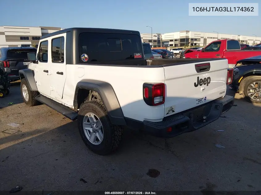 2020 Jeep Gladiator Sport S 4X4 VIN: 1C6HJTAG3LL174362 Lot: 45550507