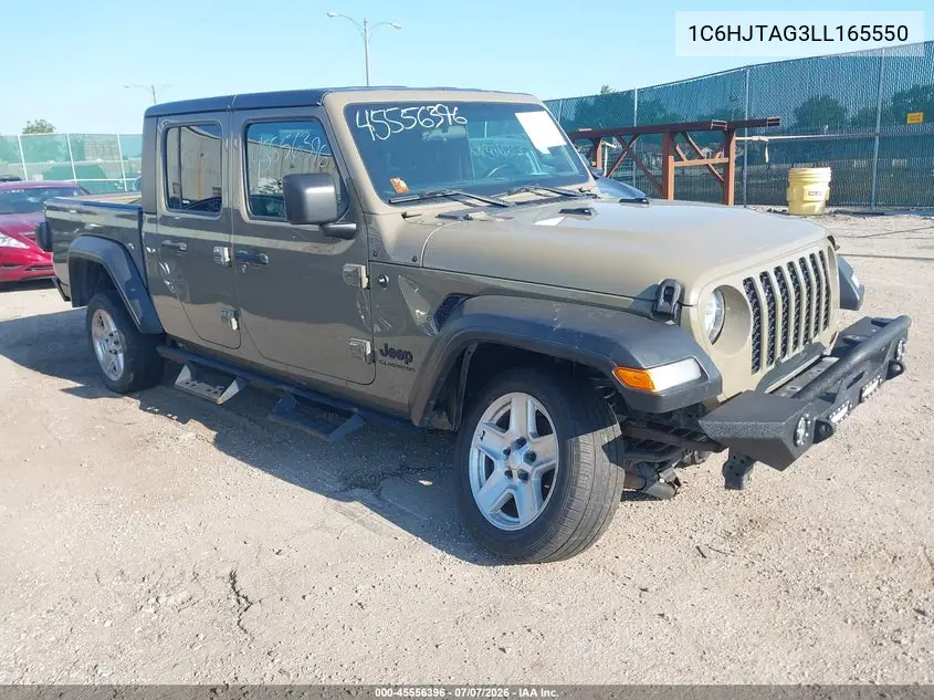 2020 Jeep Gladiator Sport S 4X4 VIN: 1C6HJTAG3LL165550 Lot: 45556396