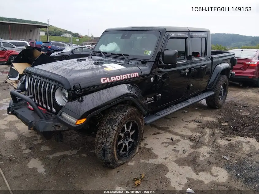2020 Jeep Gladiator Overland 4X4 VIN: 1C6HJTFG0LL149153 Lot: 45592841