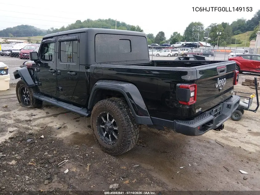 2020 Jeep Gladiator Overland 4X4 VIN: 1C6HJTFG0LL149153 Lot: 45592841