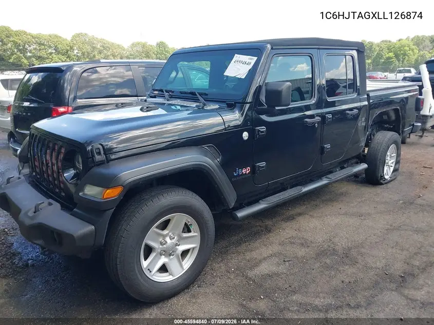 2020 Jeep Gladiator Sport S 4X4 VIN: 1C6HJTAGXLL126874 Lot: 45594840