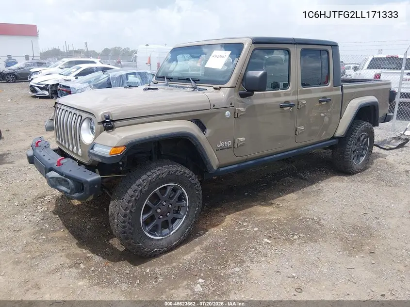2020 Jeep Gladiator Overland 4X4 VIN: 1C6HJTFG2LL171333 Lot: 45623662