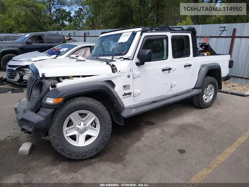 2020 Jeep Gladiator Sport S 4X4 VIN: 1C6HJTAG6LL114950 Lot: 45650563