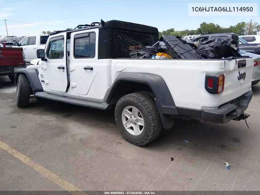 2020 Jeep Gladiator Sport S 4X4 VIN: 1C6HJTAG6LL114950 Lot: 45650563