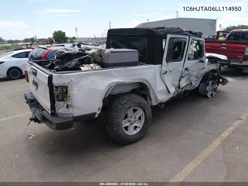 2020 Jeep Gladiator Sport S 4X4 VIN: 1C6HJTAG6LL114950 Lot: 45650563