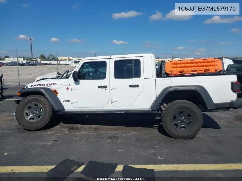 2021 Jeep Gladiator Mojave 4X4 VIN: 1C6JJTEG7ML579170 Lot: 43771442
