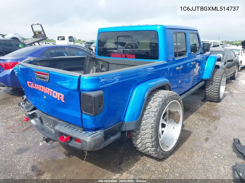 2021 Jeep Gladiator Rubicon 4X4 VIN: 1C6JJTBGXML514737 Lot: 45305380