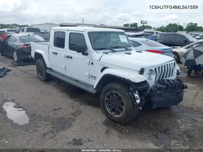 2021 Jeep Gladiator Overland 4X4 VIN: 1C6HJTFG4ML561559 Lot: 45316847