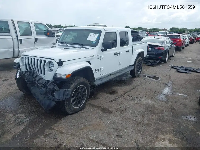 2021 Jeep Gladiator Overland 4X4 VIN: 1C6HJTFG4ML561559 Lot: 45316847