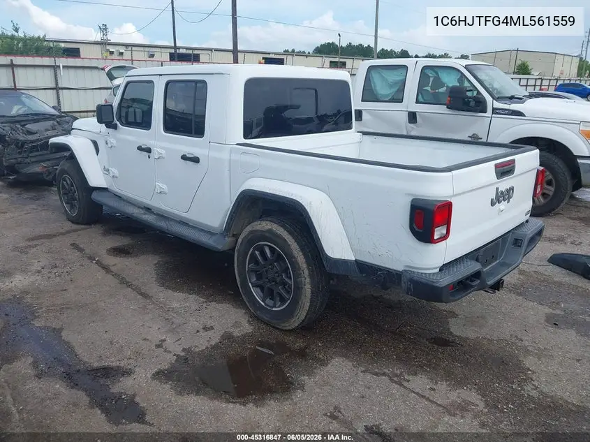 2021 Jeep Gladiator Overland 4X4 VIN: 1C6HJTFG4ML561559 Lot: 45316847