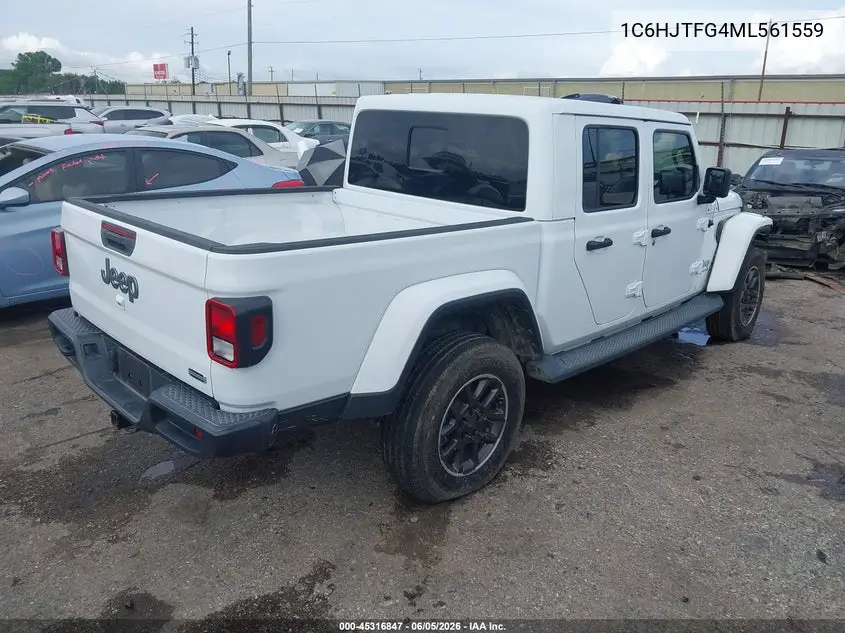 2021 Jeep Gladiator Overland 4X4 VIN: 1C6HJTFG4ML561559 Lot: 45316847
