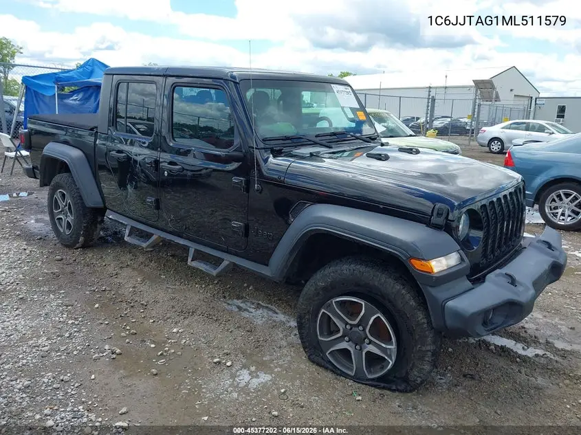2021 Jeep Gladiator Sport 4X4 VIN: 1C6JJTAG1ML511579 Lot: 45377202