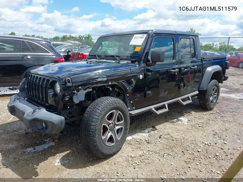 2021 Jeep Gladiator Sport 4X4 VIN: 1C6JJTAG1ML511579 Lot: 45377202