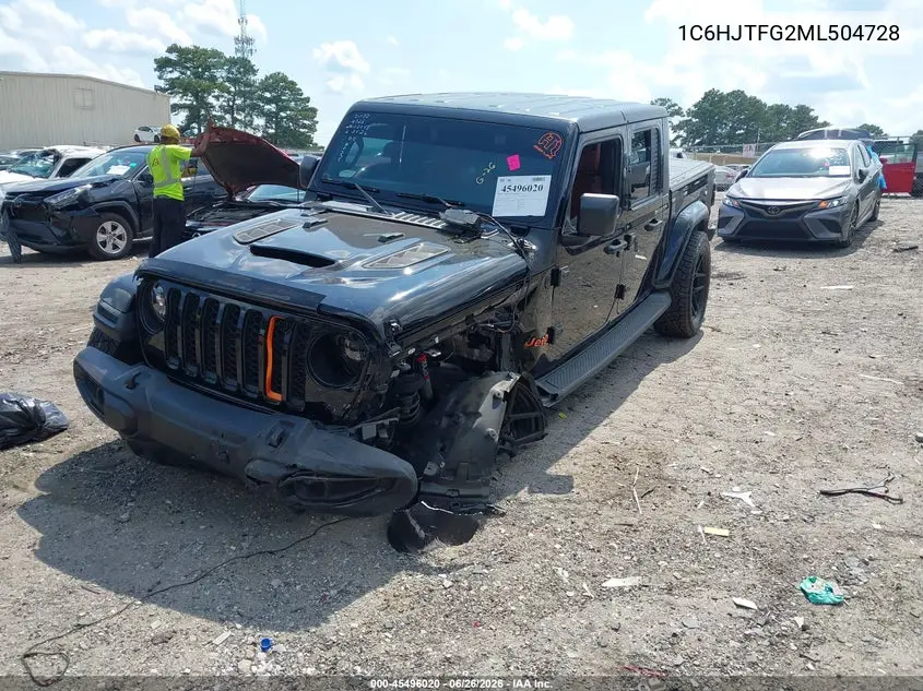 2021 Jeep Gladiator Overland 4X4 VIN: 1C6HJTFG2ML504728 Lot: 45496020