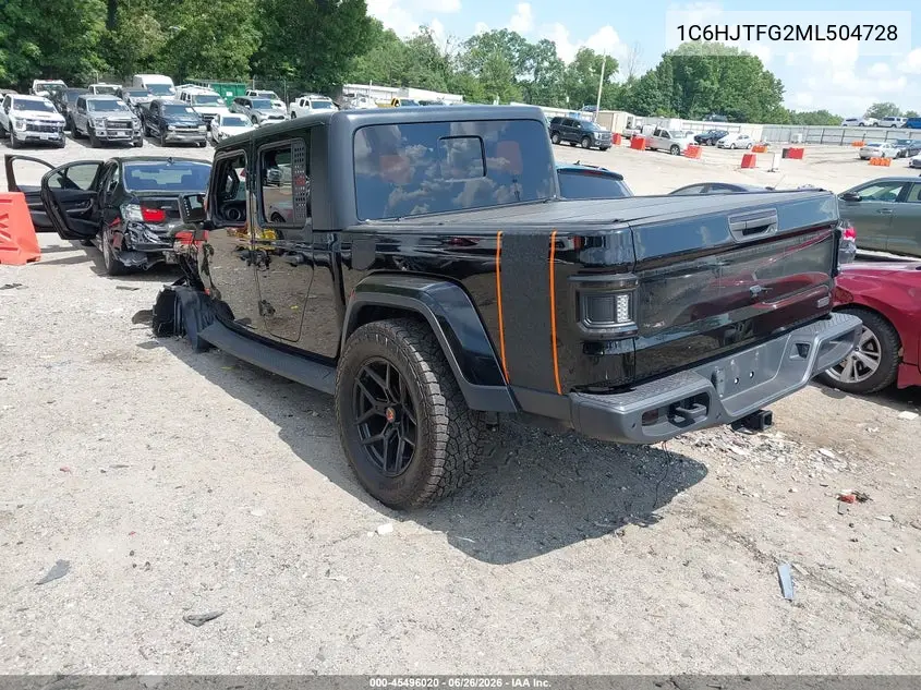 2021 Jeep Gladiator Overland 4X4 VIN: 1C6HJTFG2ML504728 Lot: 45496020