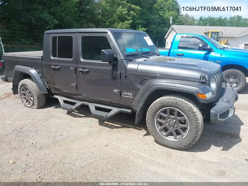 2021 Jeep Gladiator Overland 4X4 VIN: 1C6HJTFG5ML617041 Lot: 45530496