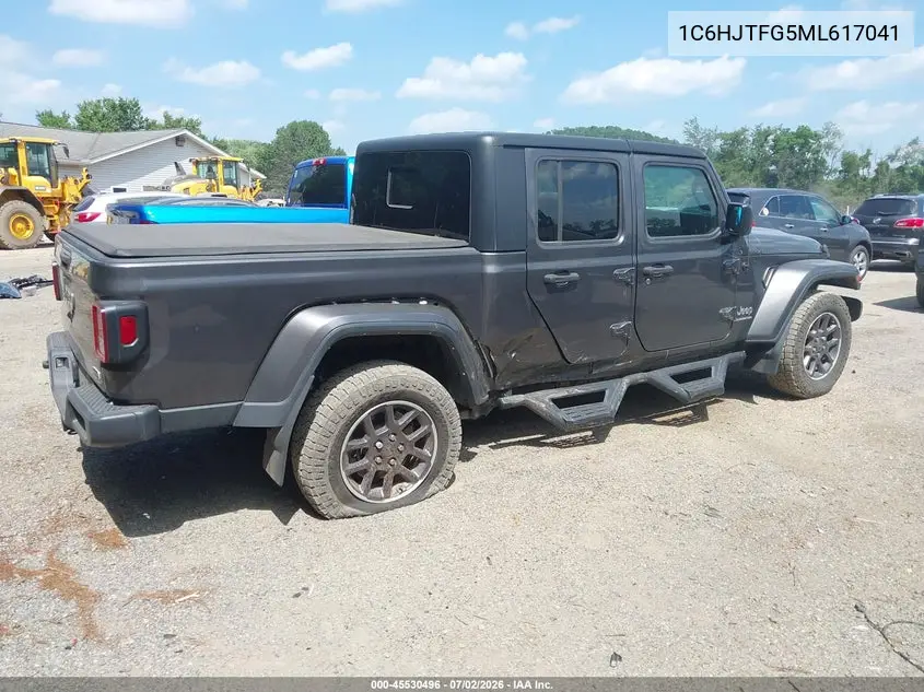 2021 Jeep Gladiator Overland 4X4 VIN: 1C6HJTFG5ML617041 Lot: 45530496